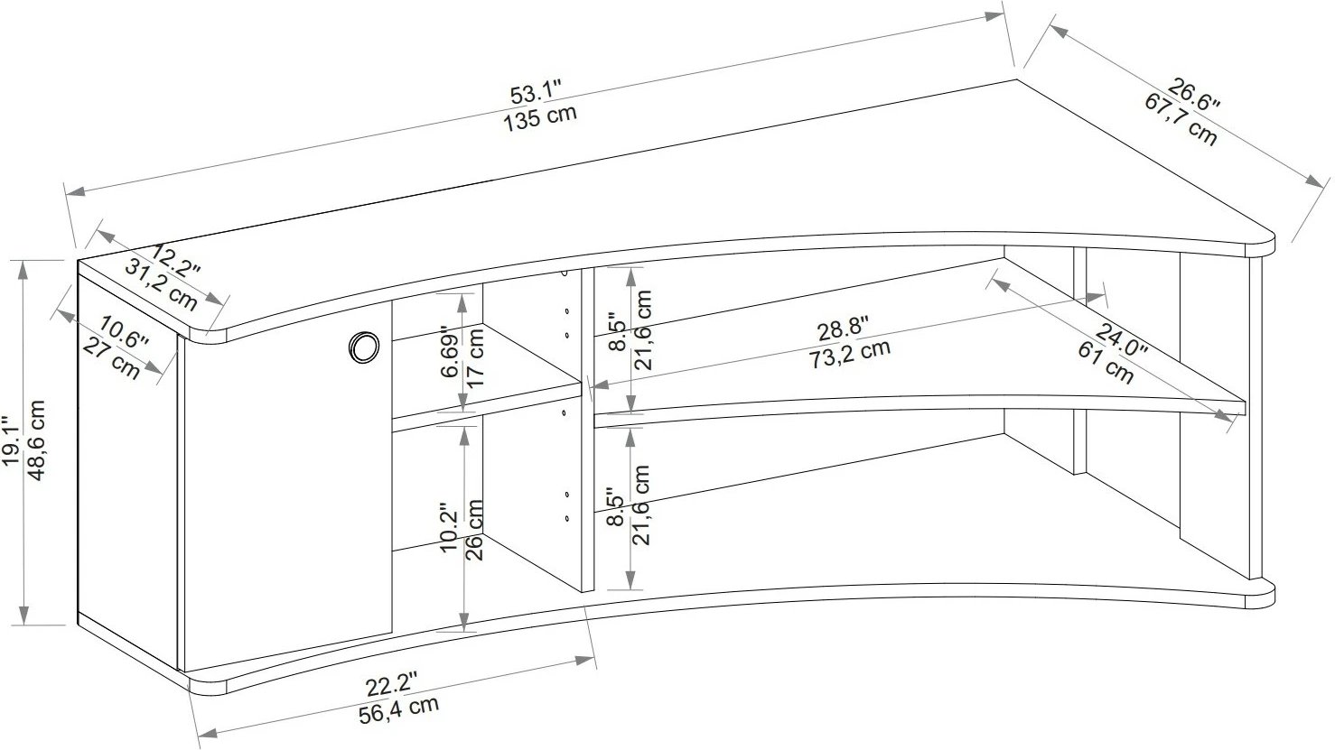Komodë për TV Hanah Home Termera, ngjyrë pishë Atlantic dhe antracit