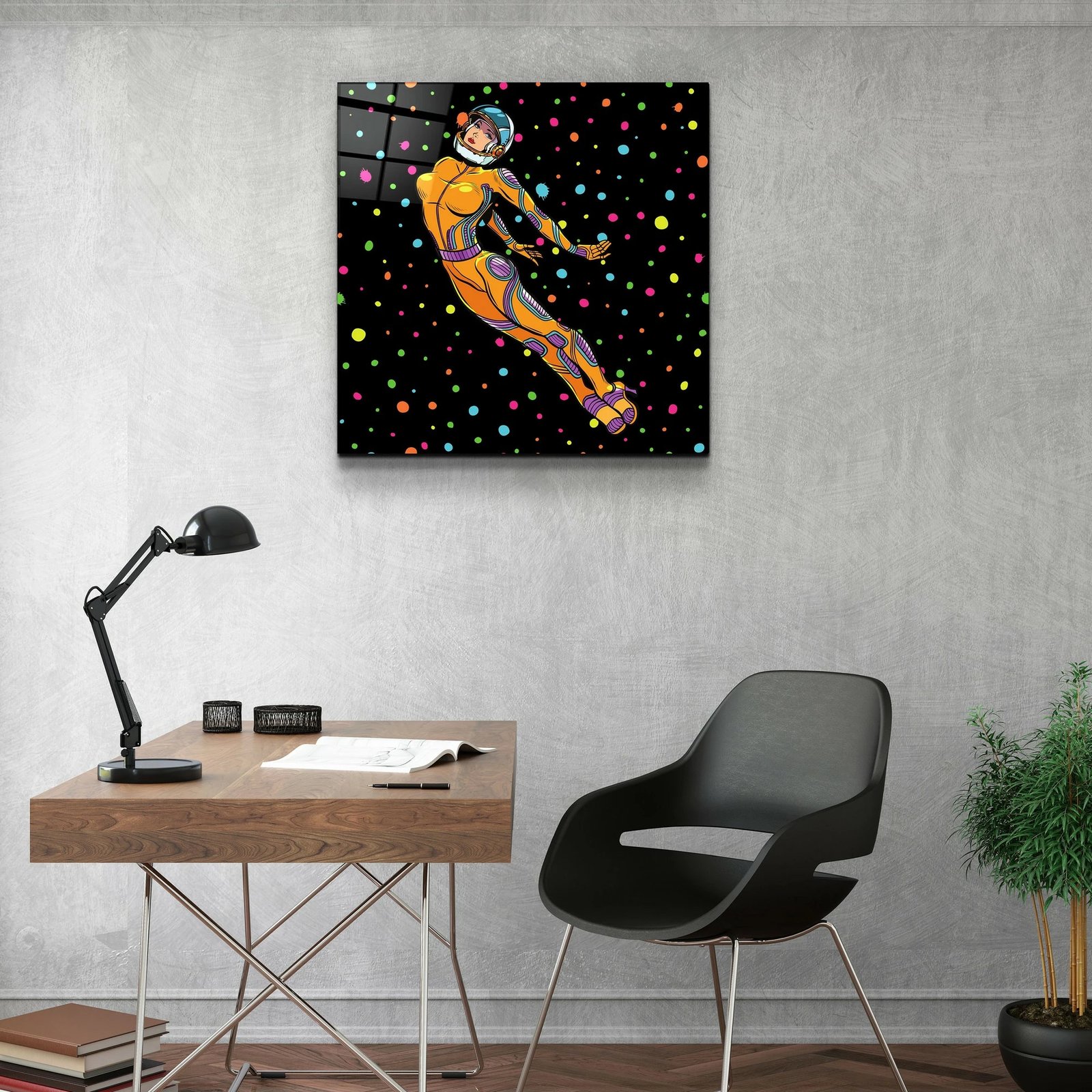 Pikturë dekorative prej xhami të temperuar, shumëngjyrëshe, Wallity KRV-1002, 50x50