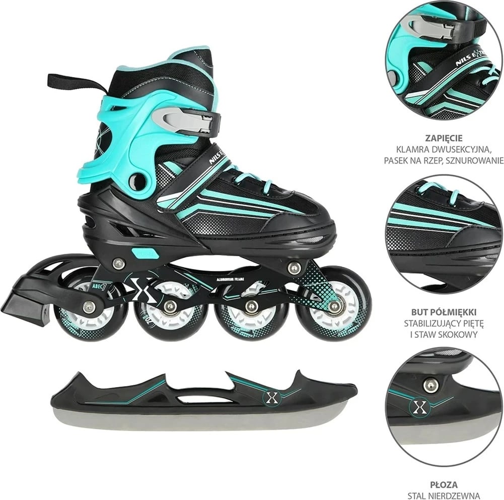 Patina NILS eXtreme NH18190 2-në-1, e zezë/blu, përmasa 39-43