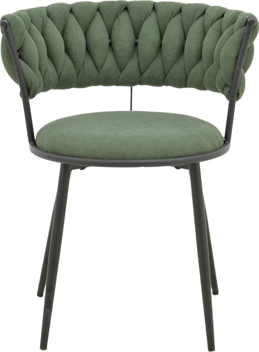 Set 2 ulëse Alkia I, stof chaki, këmbë metalike të zeza, 57x58.5x72cm