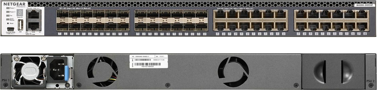 Switch NETGEAR M4300-24X24F, Managed, 10G Ethernet, Rack mounting, Gri