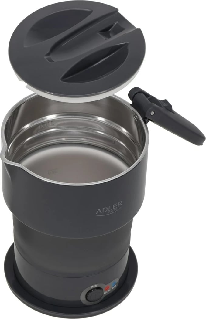 Ibrik elektrik Adler AD 1377g, silikon, 0.6L, Gri