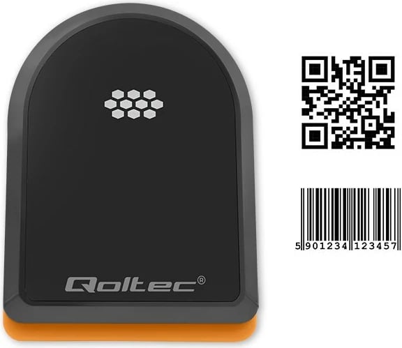 Lexues barkodash Qoltec 50878 me stacion dokimi, 1D/2D, i zi/portokalli