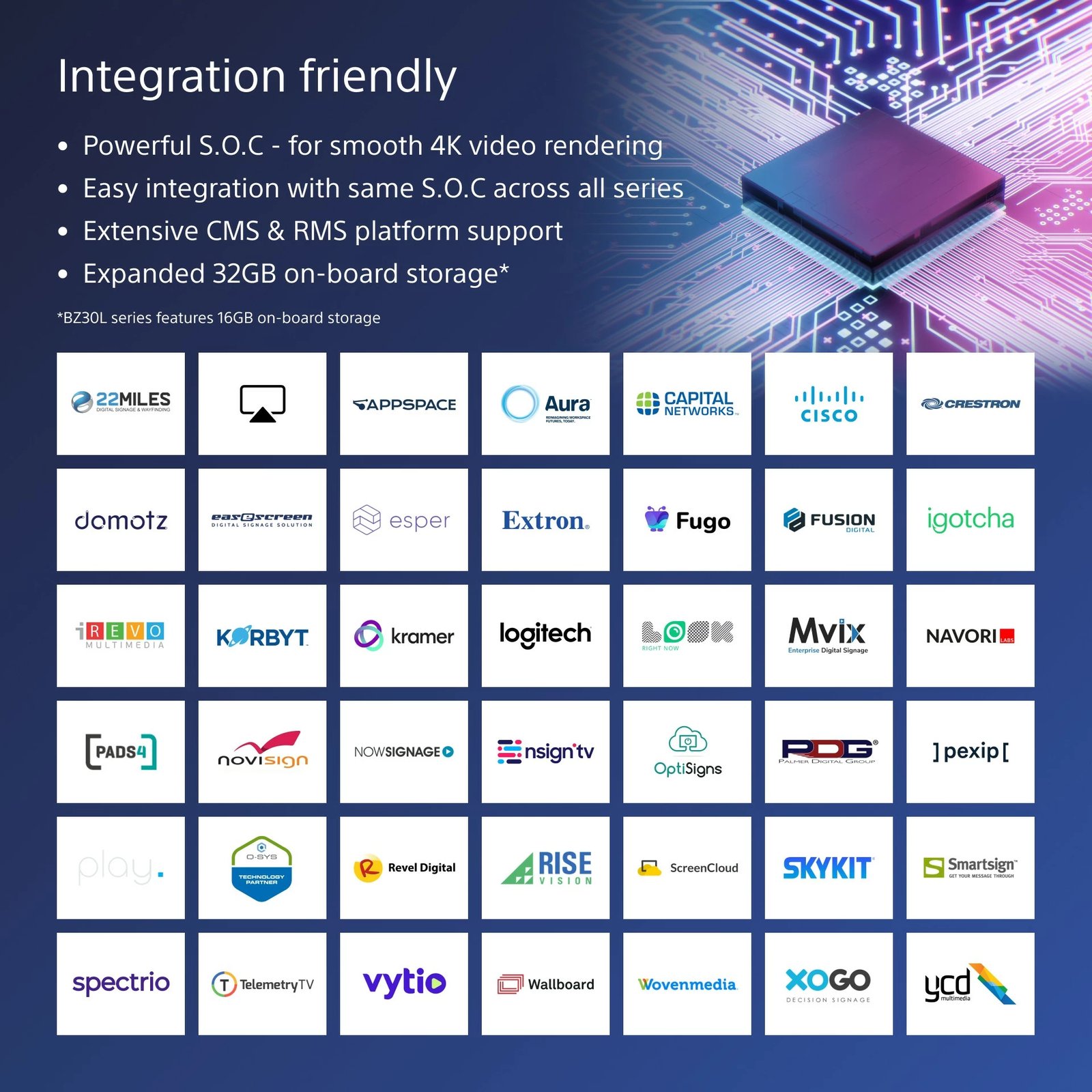 Ekran Sony FW-75BZ40L, Digital Signage, 75", LCD, 4K, Wi-Fi