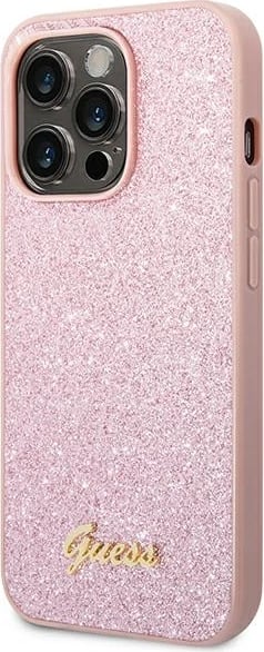 Mbështjellës Guess GUHCP14XHGGSHP për iPhone 14 Pro Max 6.7", Glitter Script, Rozë Mbështjellës Guess GUHCP14XHGGSHP për iPhone 14 Pro Max 6.7", Glitter Script, Rozë
