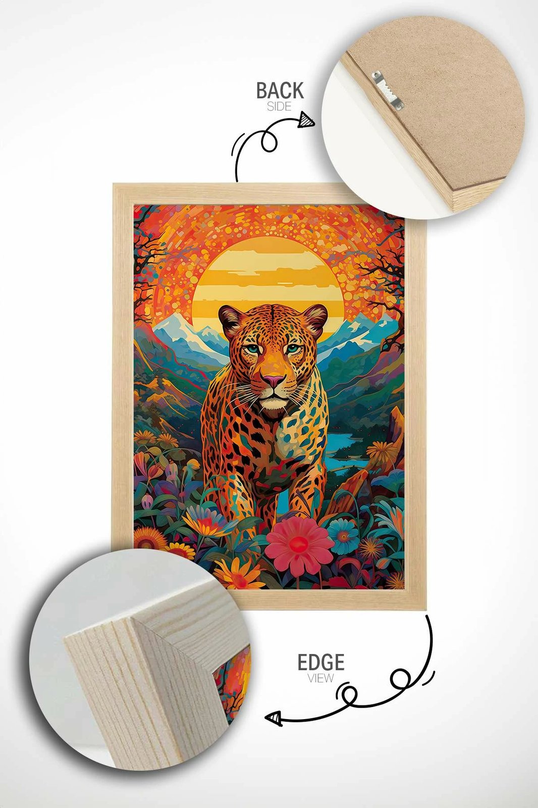 Pikturë dekorative me kornizë, shumëngjyrëshe, Wallity, Mscartmdl7, 33x48cm