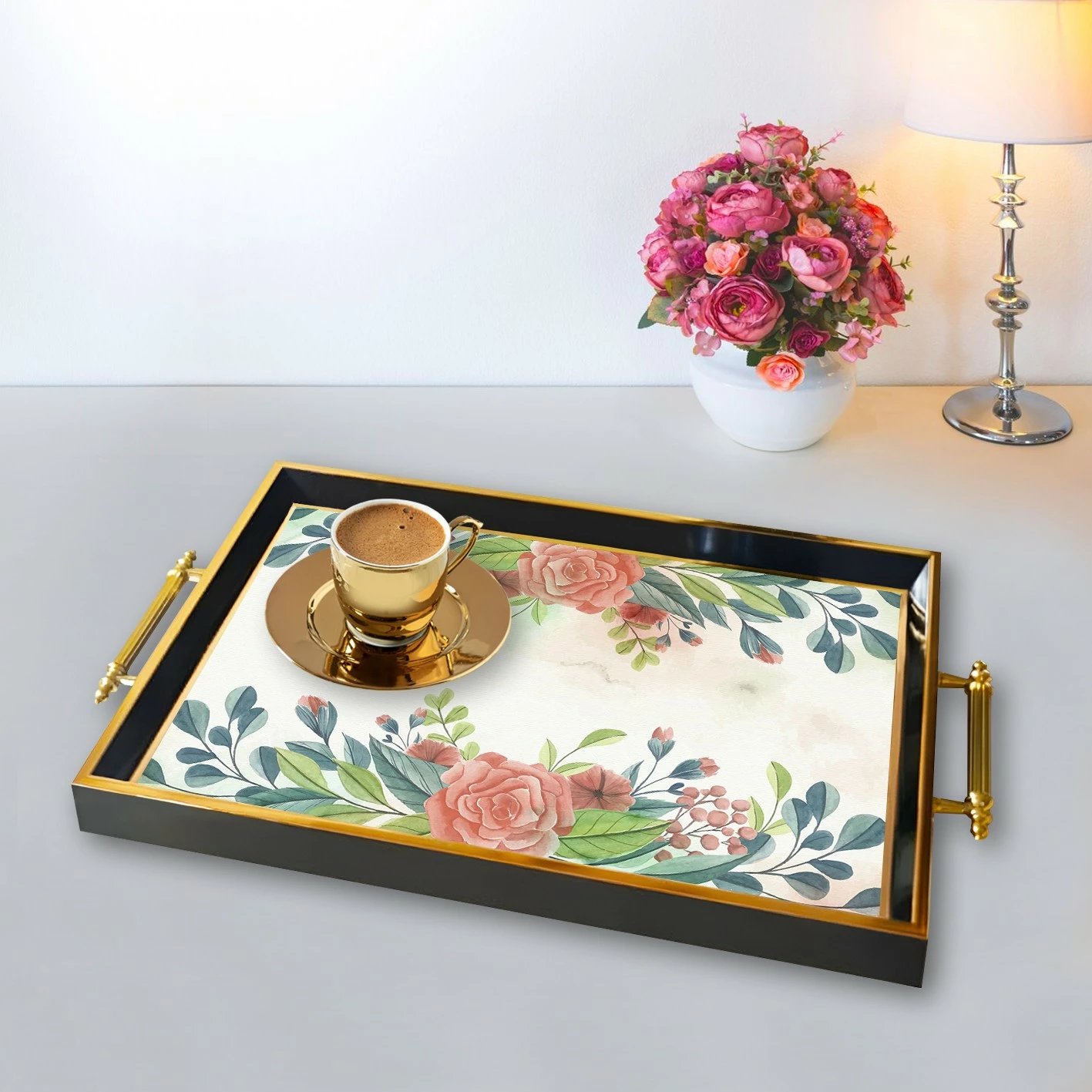 Tabaka xhami me lule, Aberto Design, TPA9796, shumëngjyrëshe