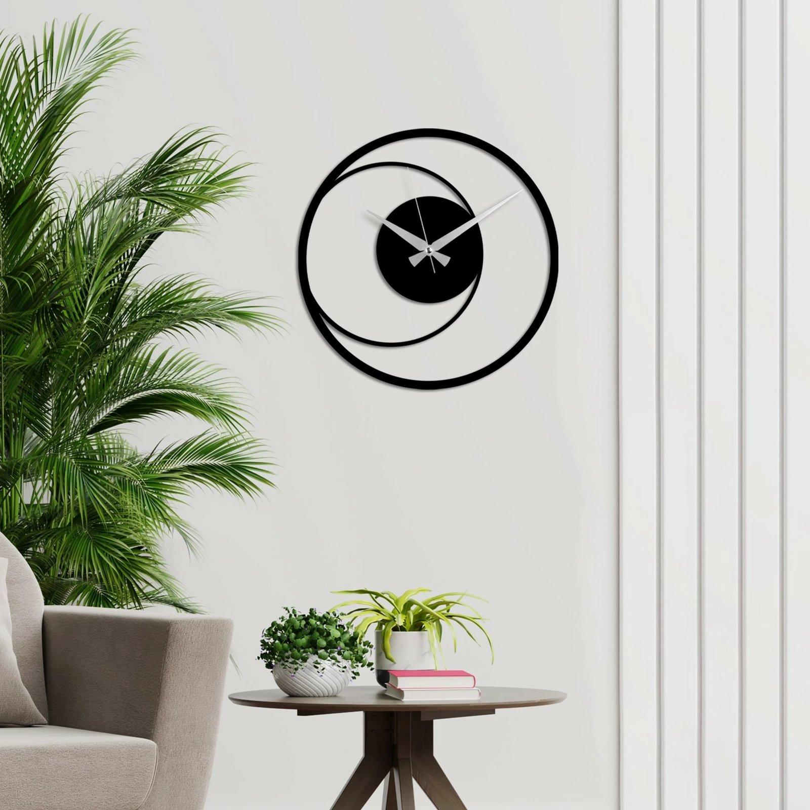 Orë muri dekorative prej metali, Wallity, rreth, 49x49cm