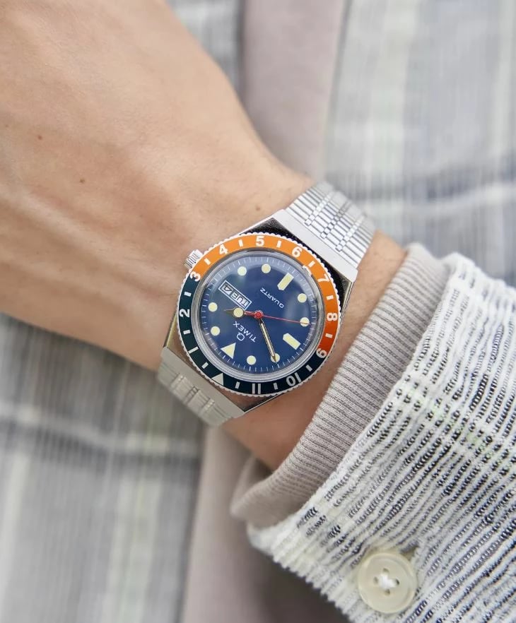 Orë dore për meshkuj TIMEX Q REISSUE, blu