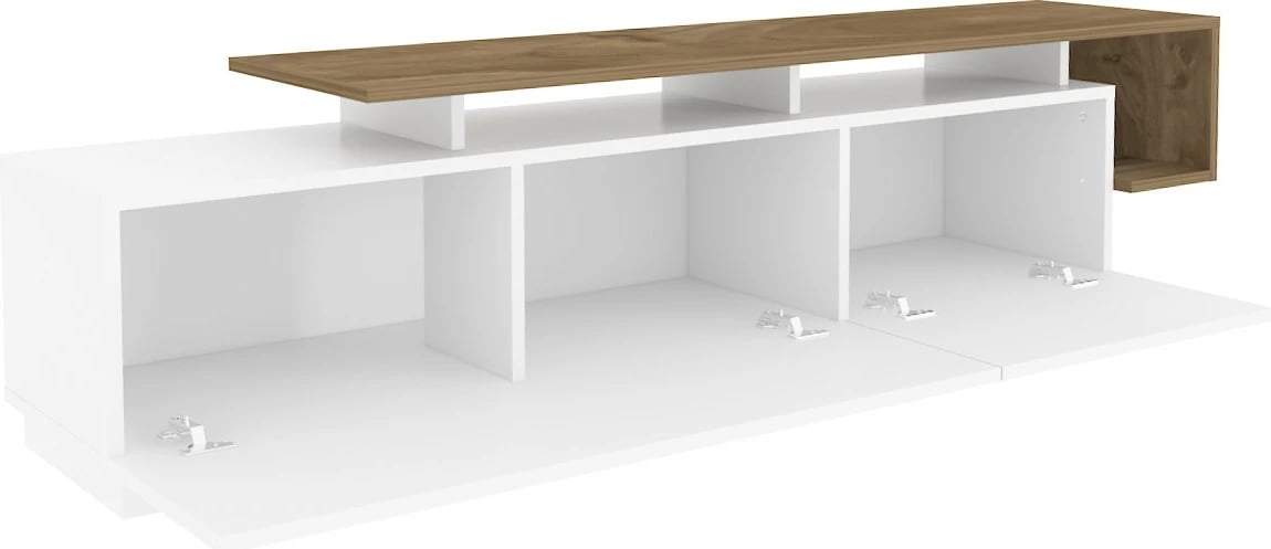 Komodë TV Hanah Home, Pia, ngjyrë arrë dhe e bardhë