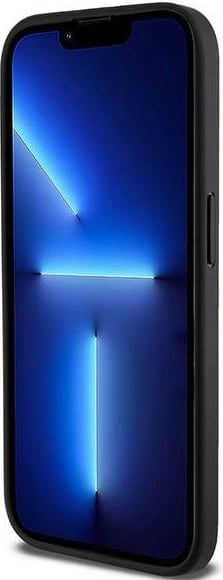 Mbështjellës DKNY Leather Checkered Mono Pattern MagSafe për iPhone 15 Pro, i zi