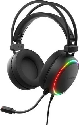 Kufje Genesis Neon 613 G2 RGB, me mikrofon, me kabllo, të zeza