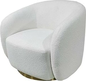 Karrige Nextdeco Bouclé Scot, Bezhë me Bazë të Artë 54x57xH75cm