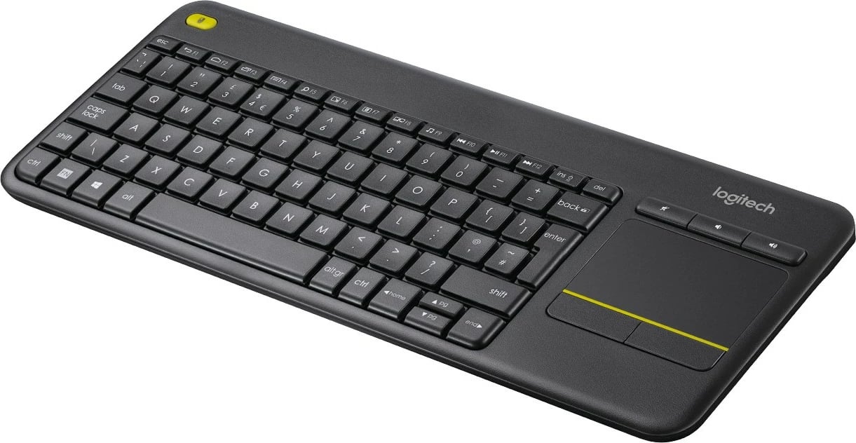 Tastierë wireless Logitech K400 Plus, full-size, QWERTZ, touchpad, e zezë