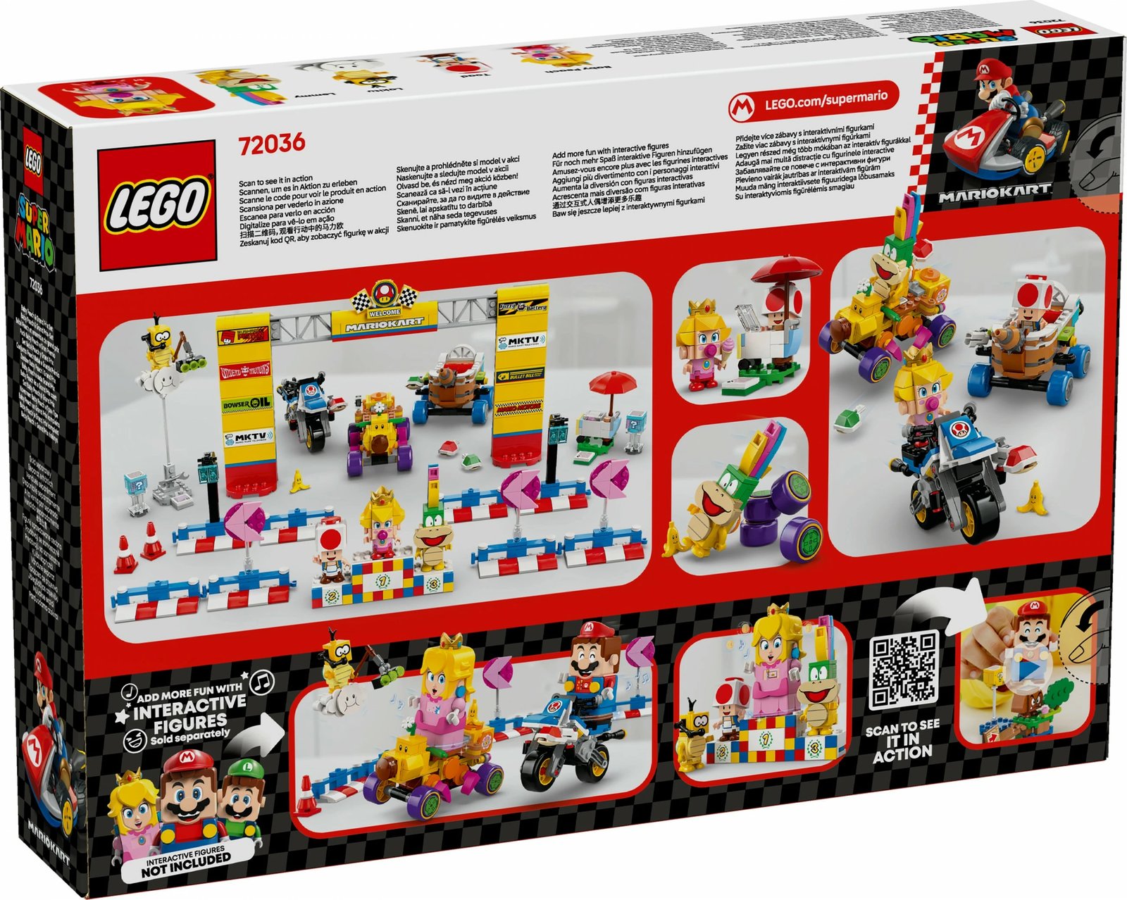 Set ndërtimi LEGO Super Mario Mario Kart Baby Peach & Grand Prix 823 pjesë, multingjyrësh