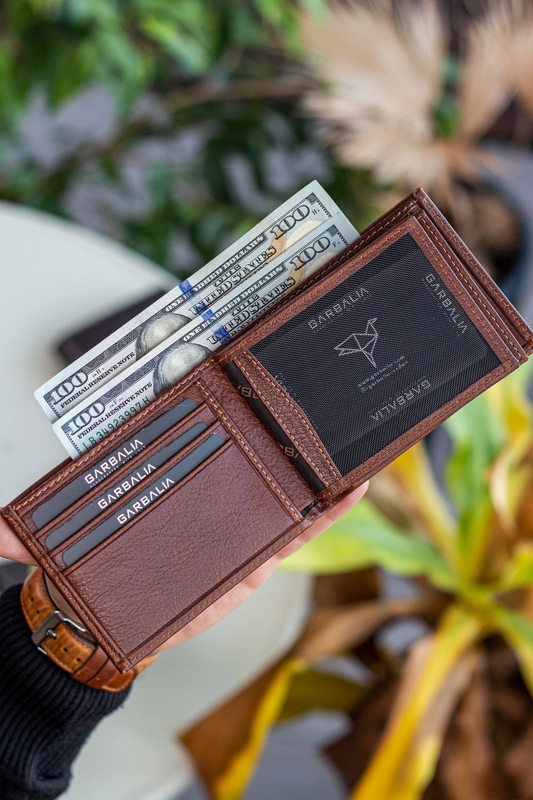 Portofol për burra, lëkurë natyrale, ngjyrë tan, Zoozie Bags Liverpool