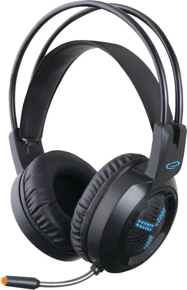 Kufje gaming Esperanza EGH410 Asgard me mikrofon, LED, të zeza