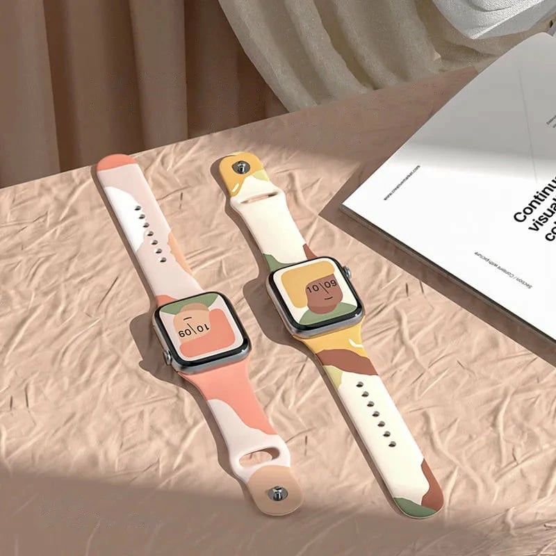 Rrip silikoni për Apple Watch Hurtel Moro Band, model Pattern 5, 42/44/45/49mm, shumëngjyrësh