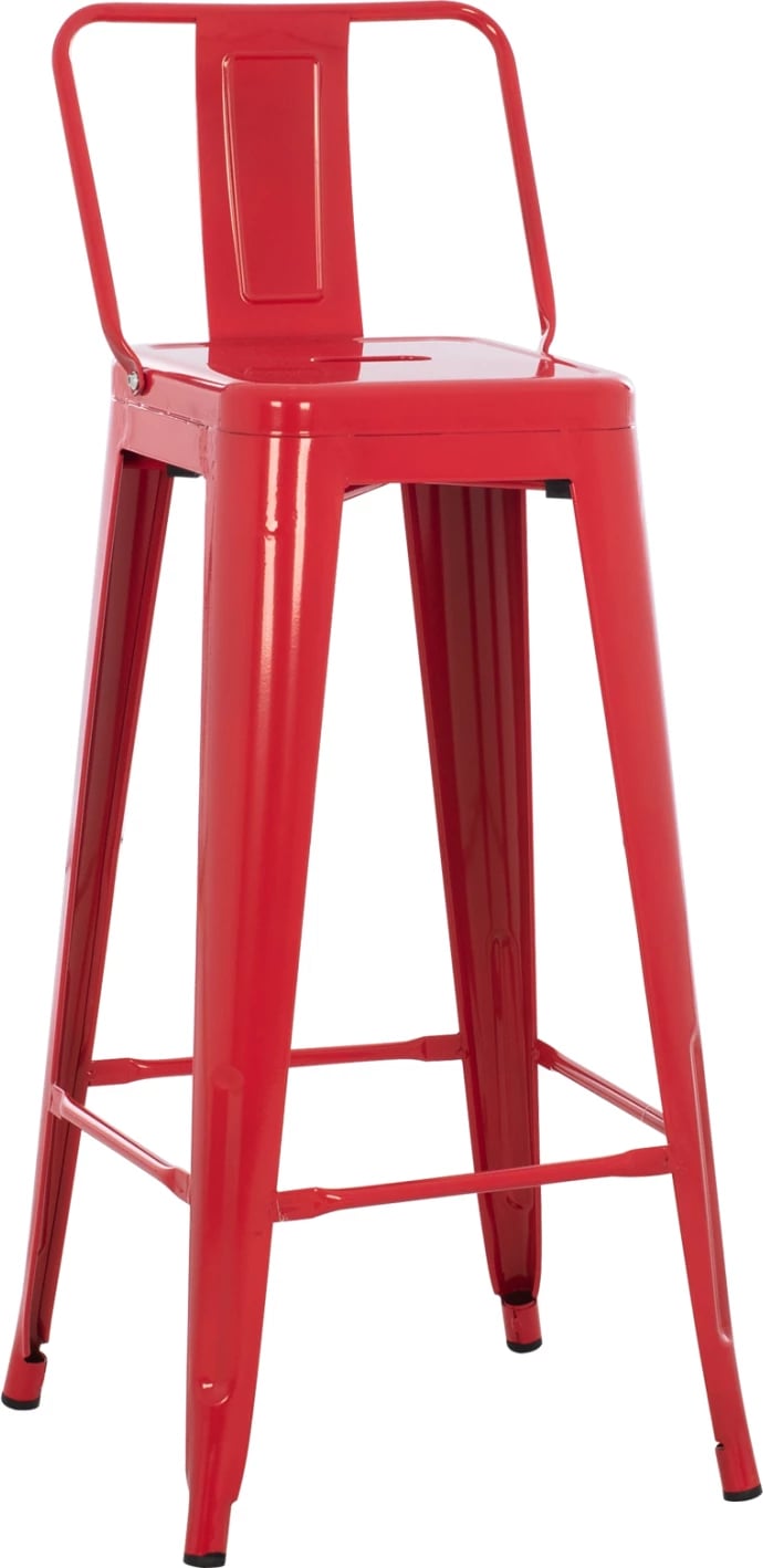 Karrige për bar me mbështetëse MELITA-PRO FH8643.44 metalike, ngjyrë e kuqe, 42x42x100H cm
