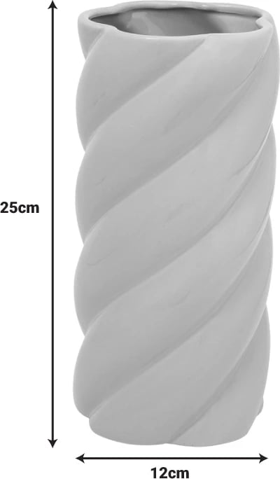 Vazo Dermel qeramike, pamje mermeri, D12x25cm