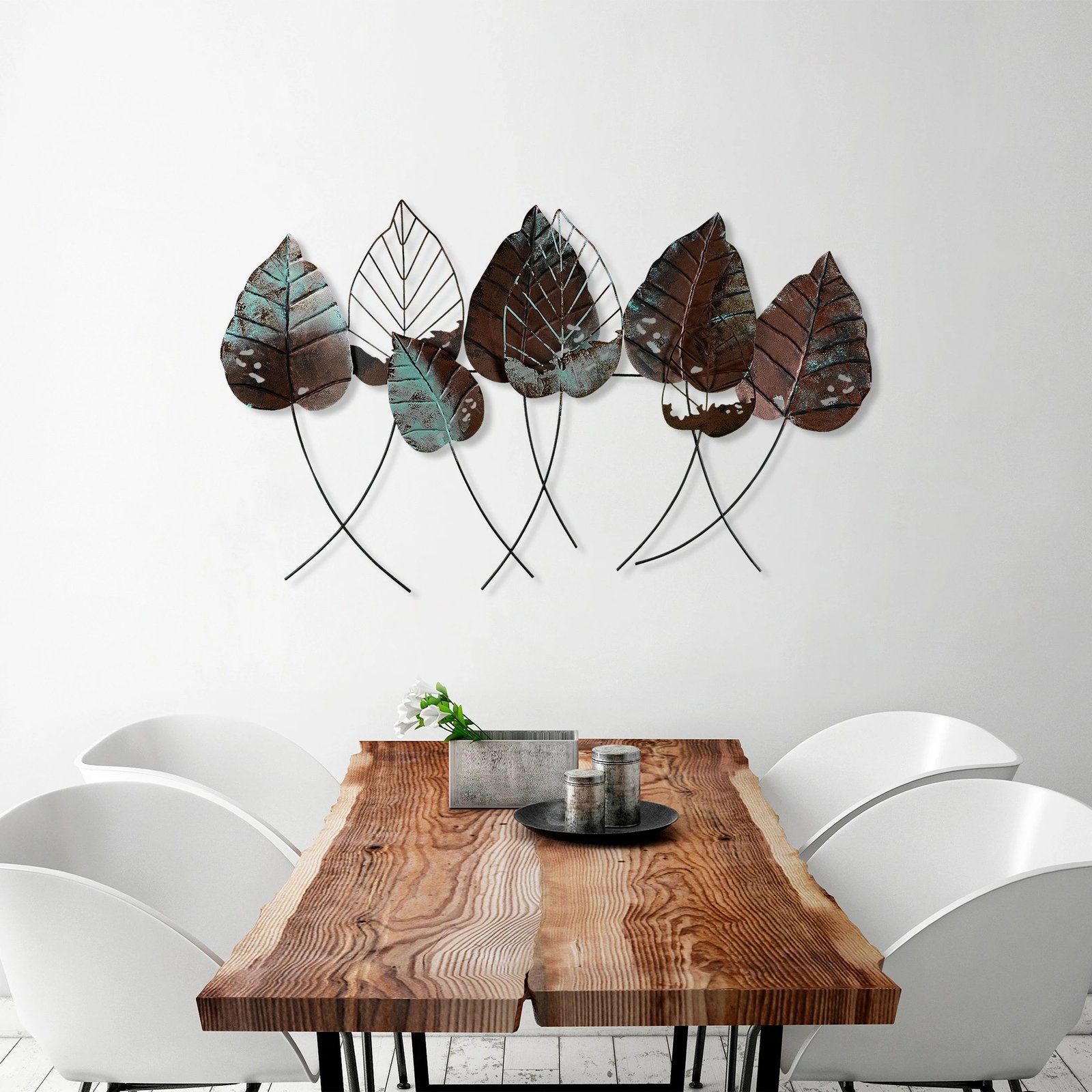 Aksesor dekorativ metalik për mur, Wallity, gjethe të derdhura 3