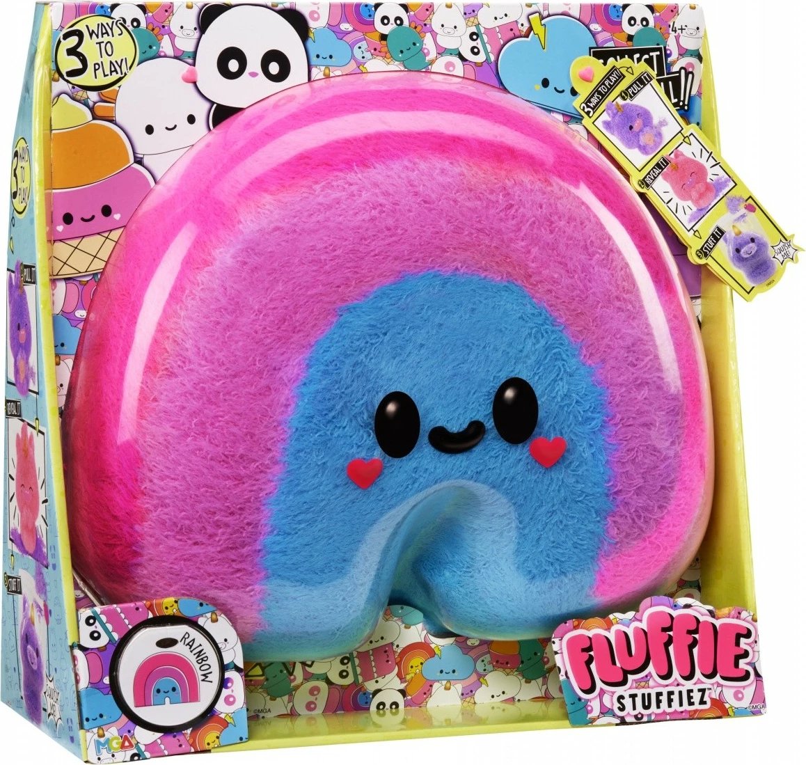 Lodër pelushi Fluffie Stuffiez Rainbow, e madhe, shumëngjyrëshe