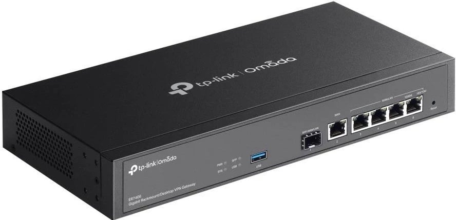 Router TP-Link ER7406, 4 porta LAN, 6 porta WAN, menaxhim me aplikacion, ngjyrë e zezë