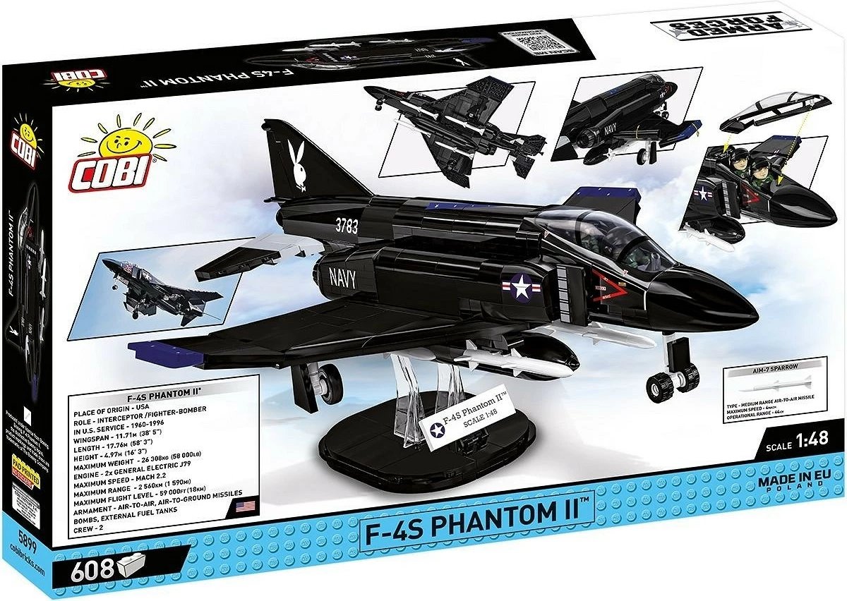 Set blloqe Cobi F-4S Phantom II, 608 pjesë, i zi