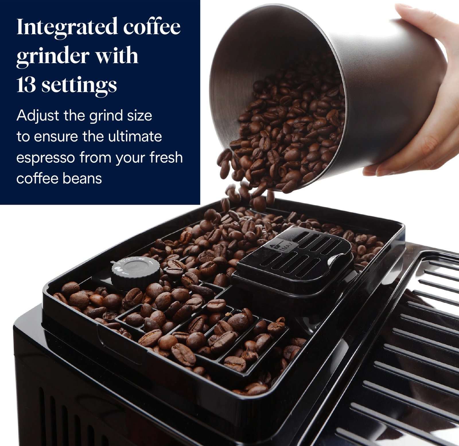 Aparat kafeje DeLonghi Magnifica, 1.8L, 250g, 1450W, e zezë