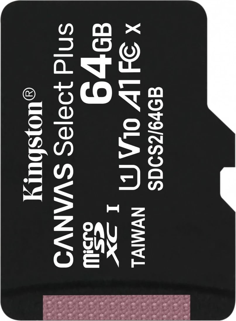 Kartelë memorie microSD Kingston Canvas Select Plus 64GB, SDXC, 100MB/s, e zezë