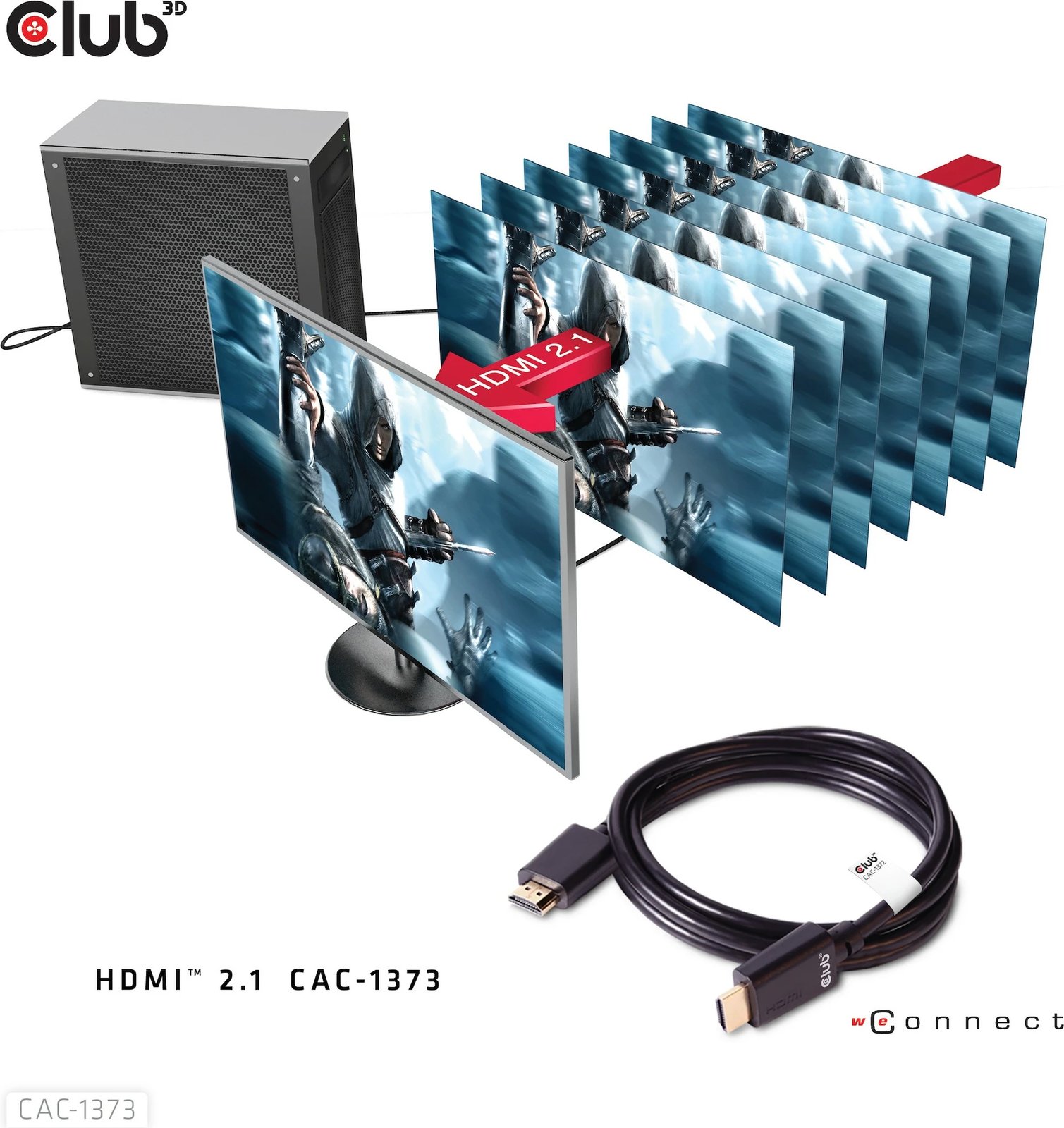 Kabllo HDMI Club3D Ultra High Speed 3m, 48Gbps, e zezë