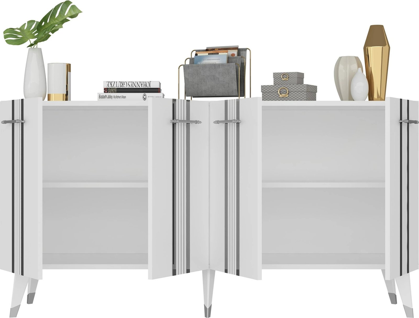 Konsolë Hanah Home Asel, e bardhë, argjend