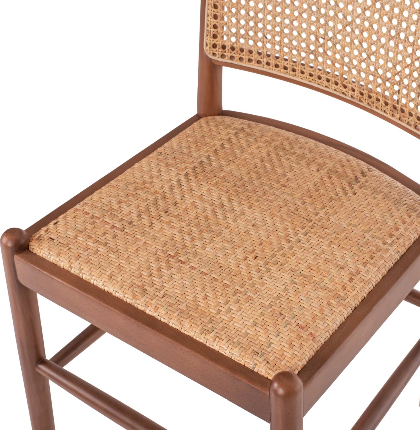 Karrige dru ahu, ngjyrë arre-rattan bezhë, FH9407.04, 43x50x87H cm Karrige dru ahu, ngjyrë arre-rattan bezhë, FH9407.04, 43x50x87H cm