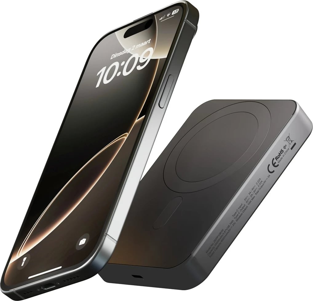 Power bank ZENS Pro 1 Slim 10000 mAh, ZEPP10B/00, alumini, e zezë