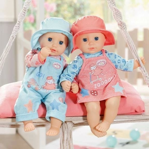 Veshje lodër për kukull Baby Annabell, Zapf, 36 cm, set me 2 komplete, rozë/kaltër