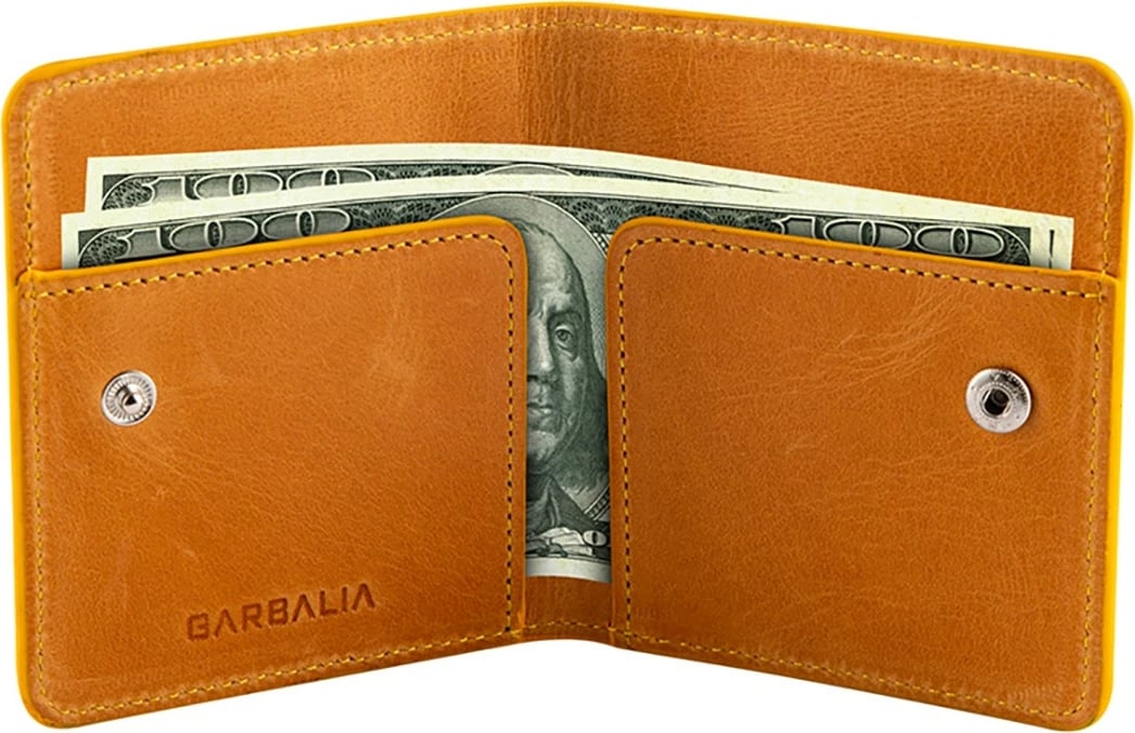 Portofol për burra, lëkurë natyrale, ngjyrë mustard, Zoozie Bags Regina