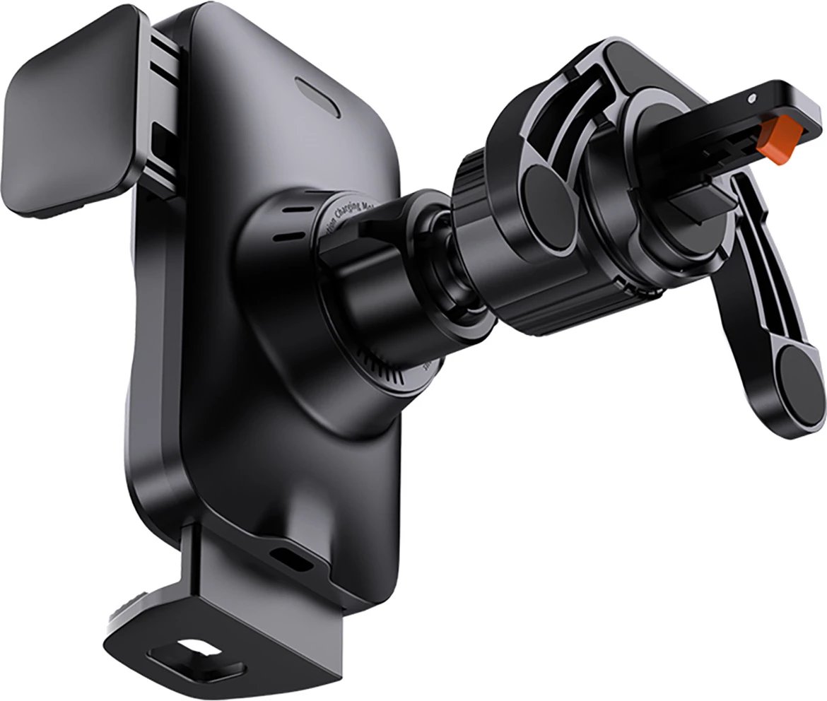 Mbajtës automatik Baseus Wisdom CGZX000001 me karikues wireless 15W, për grilë, i zi