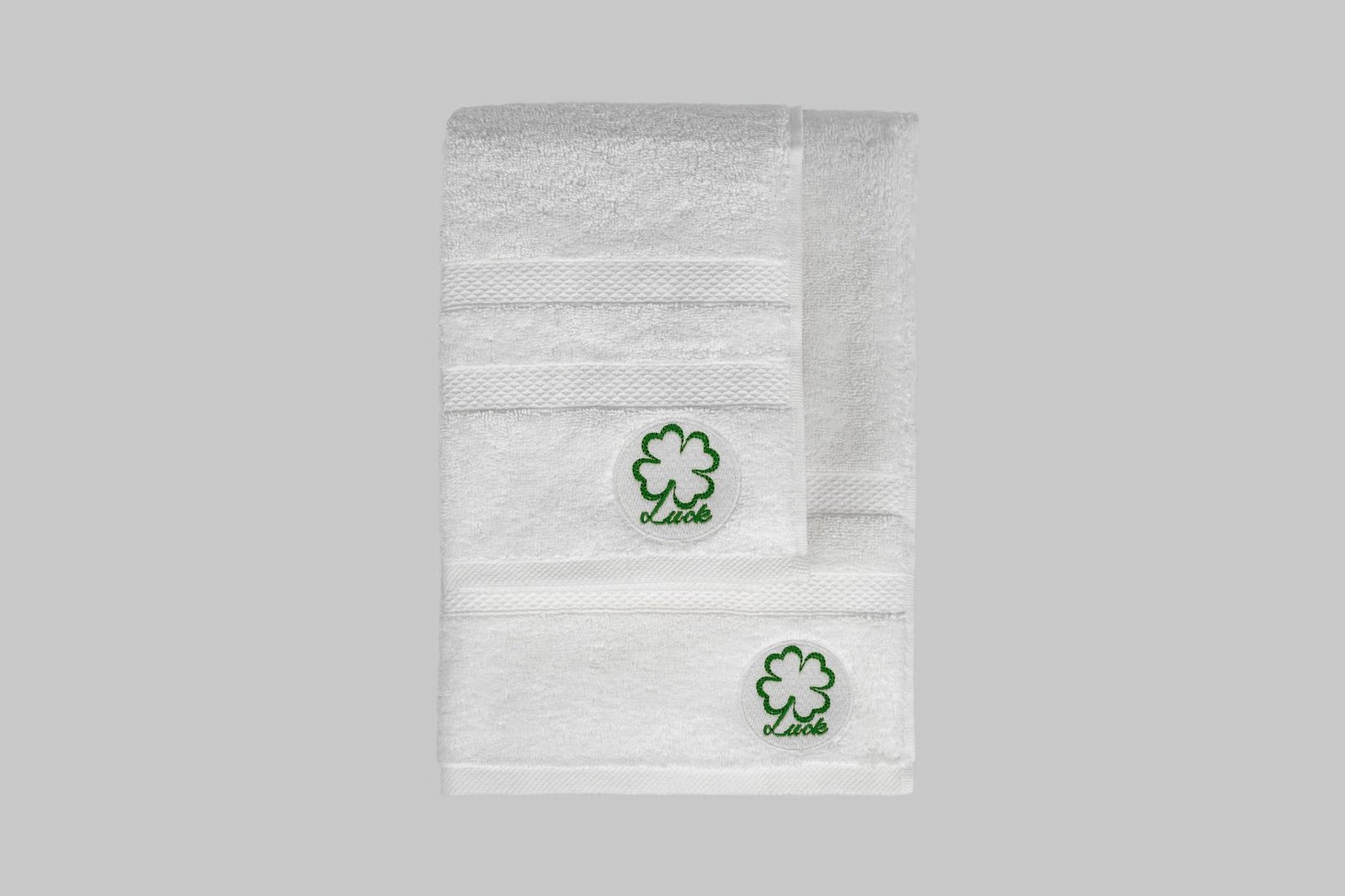 Set peshqirësh për duar dhe banjo (2 copë), Mijolnir, Luck, e bardhë