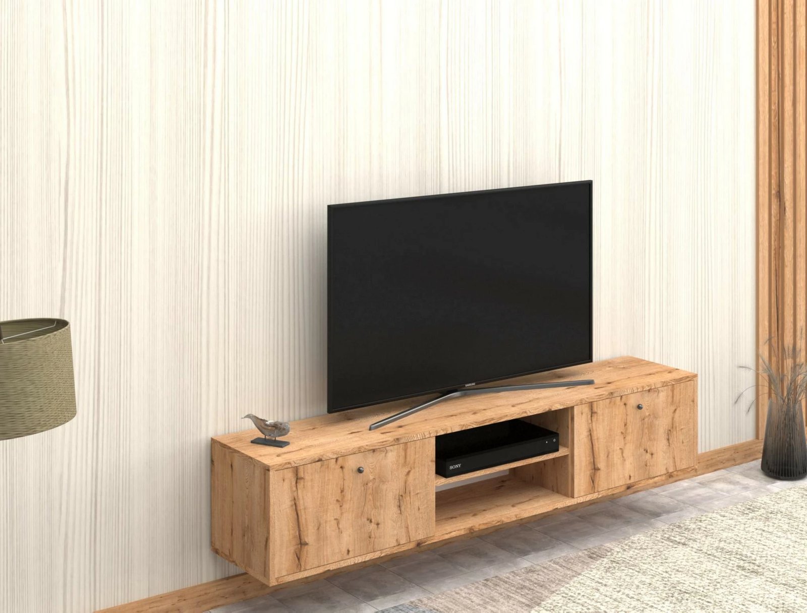 Komodë TV Hanah Home, ngjyrë lisi Sapphire Oak