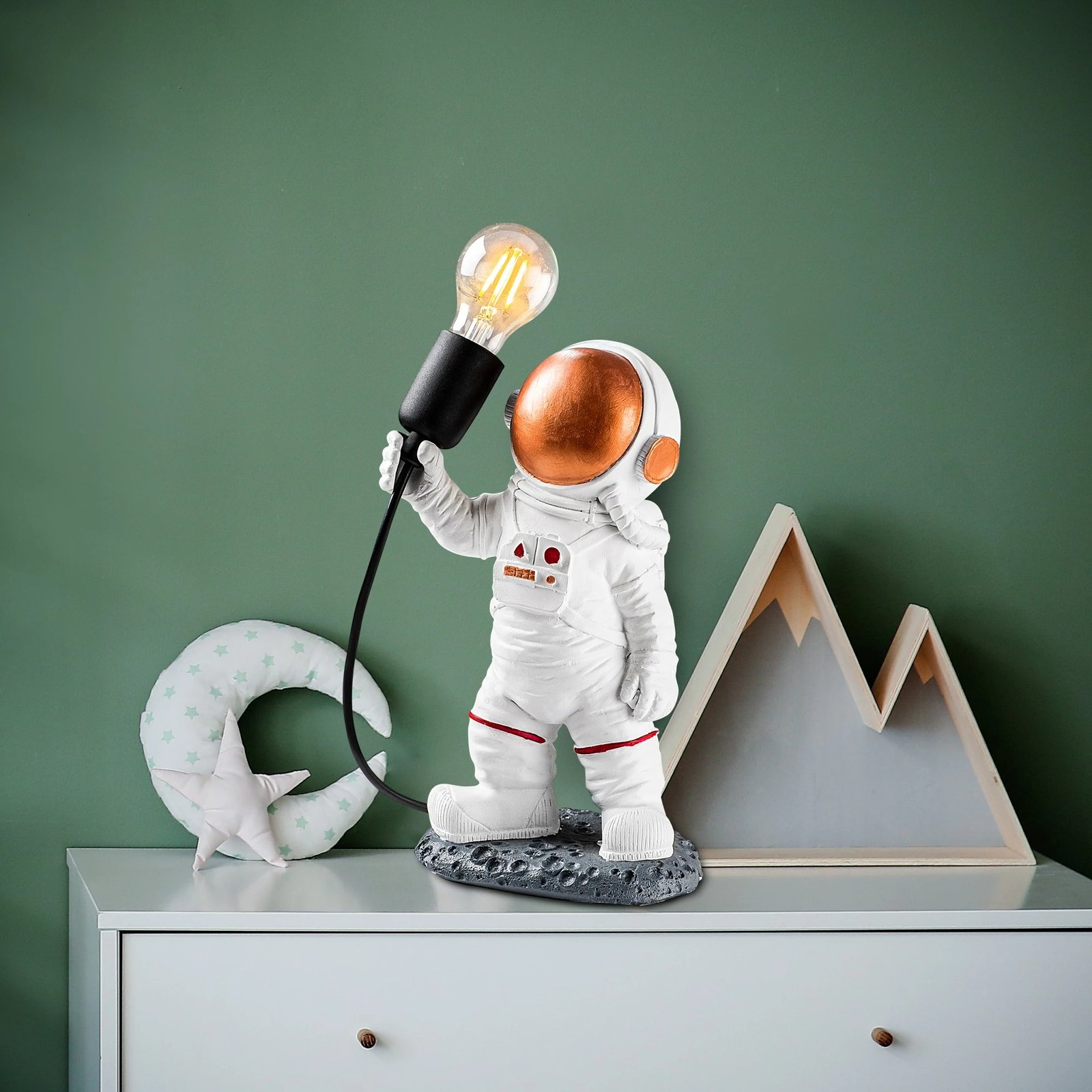 Llambë tavoline astronaut, shumëngjyrëshe, Opviq