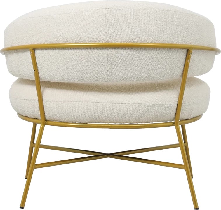 Karrige Malu boucle krem-ari këmbë metalike 84x79x76cm