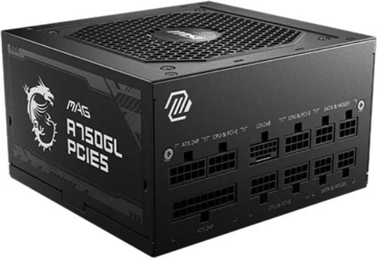 Kasë furnizimi MSI MAG A750GL PCIE5 II, 750 W, 80 PLUS Gold, Modular, e zezë