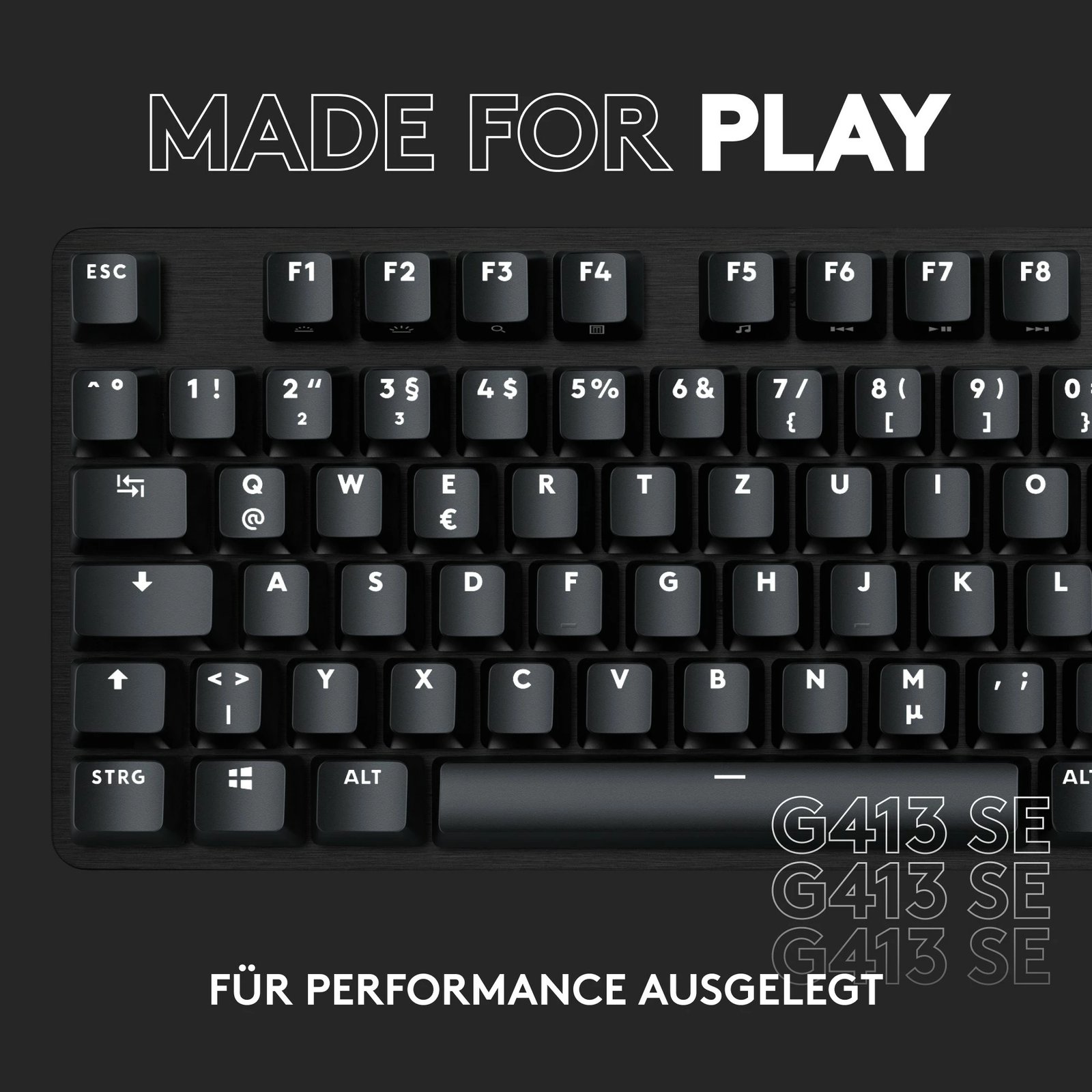 Tastierë mekanike Logitech G413 SE, full-size, ndriçim LED i bardhë, QWERTZ, e zezë
