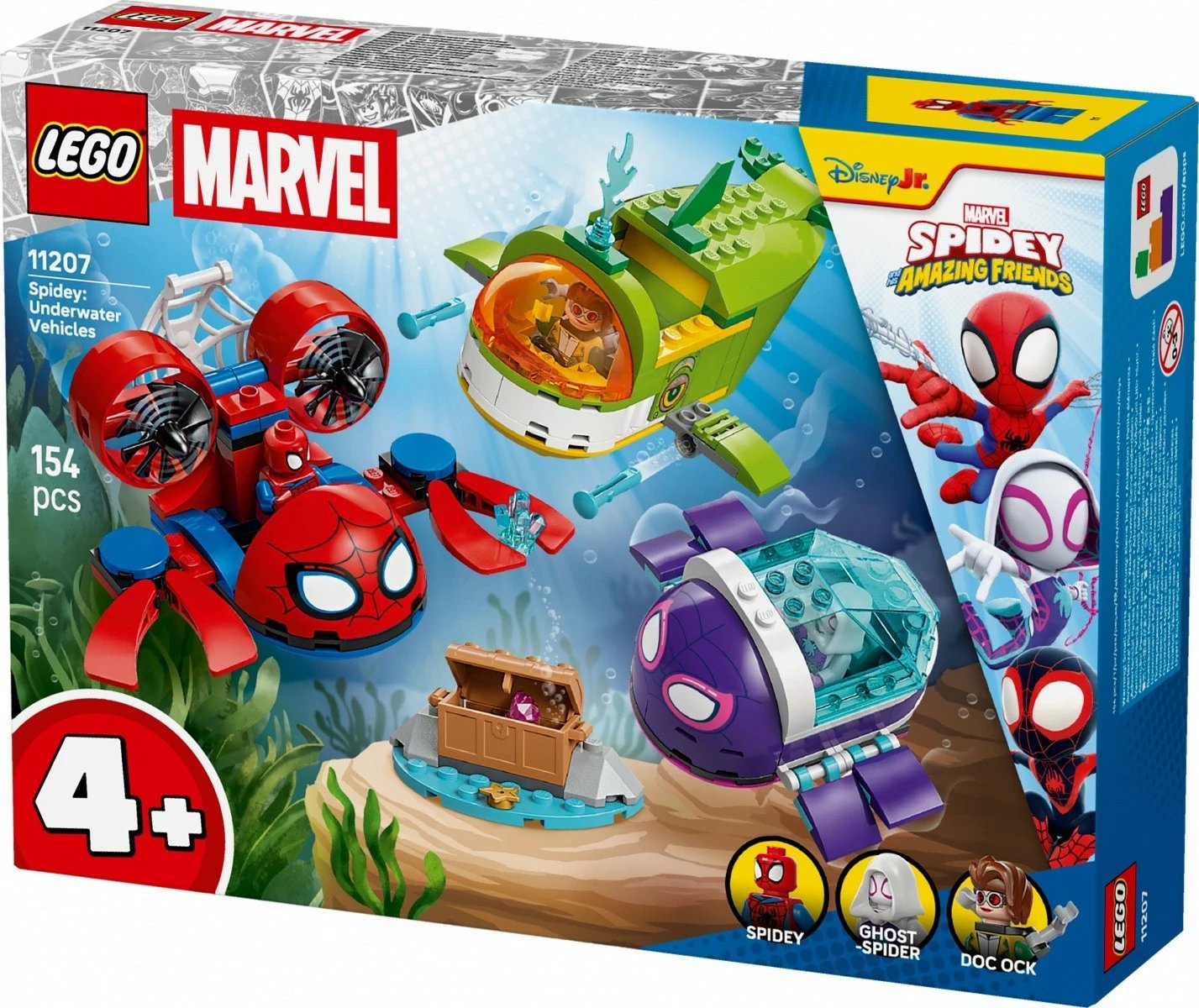 Set ndërtimi, LEGO Marvel, 11207 Spidey: Underwater Vehicles, 154 pjesë, 4+, set i vogël