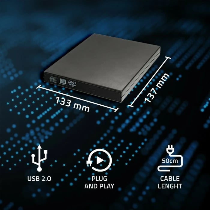 DVD-RW i jashtëm Qoltec 51858, USB 2.0, i zi
