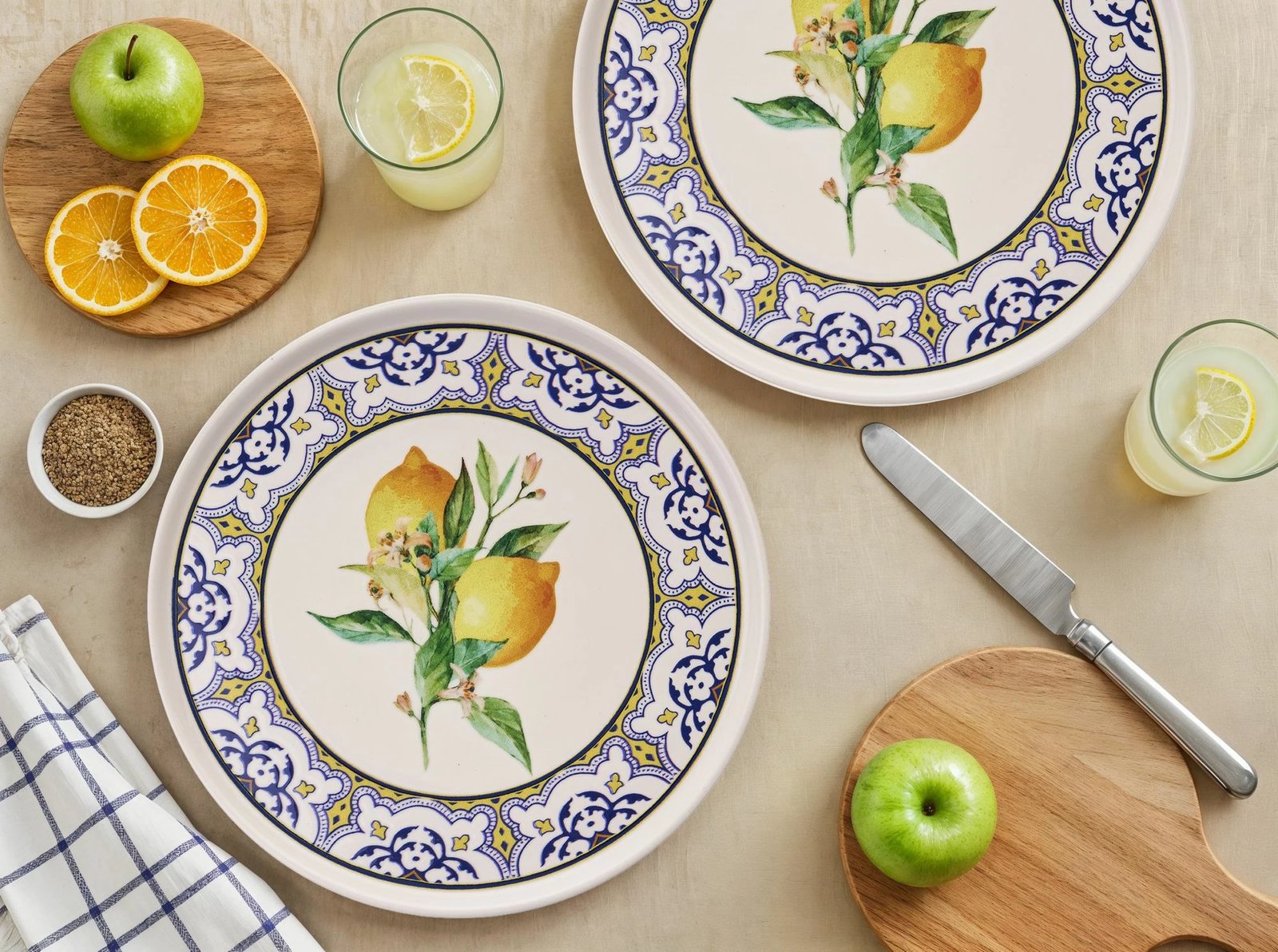 Set pjatash shërbimi (6 copë), Hermia Concept, Lemon Garden