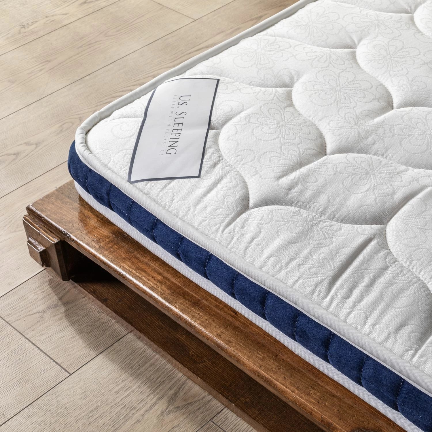 Dyshek Skye Decor, shkumë me pupla, ngjyrë kaltër, 80x200cm