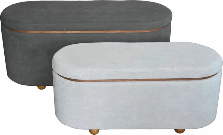 Set dy karrige-trunk, kadife, ngjyrë gri e errët dhe qymyr