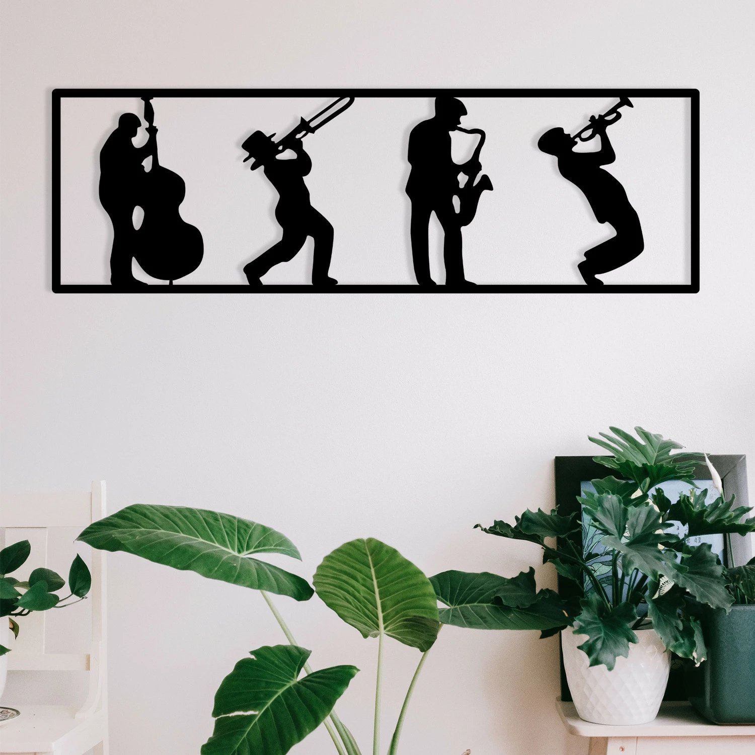 Aksesor dekorativ metalik për mur, Wallity Faraza, ngjyrë e zezë, 68x22cm