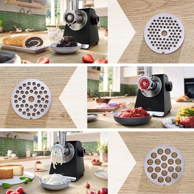 Mulli elektrik për mish Bosch MFWS660B, 500 W, i zi/argjend